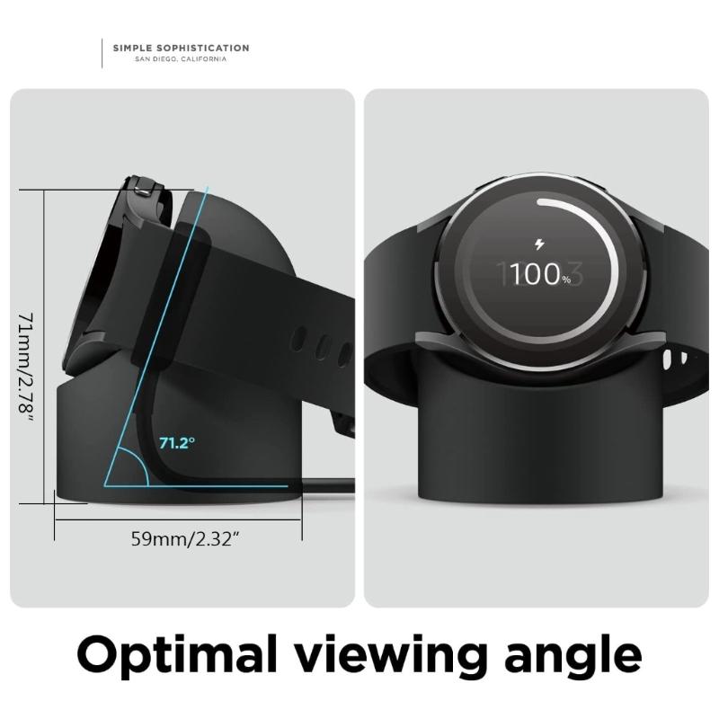USB Charger Stand Storage Seat Portable Charging Cable Silicone Bracket Base Compatible for Watch 5 Smart Watch Holder