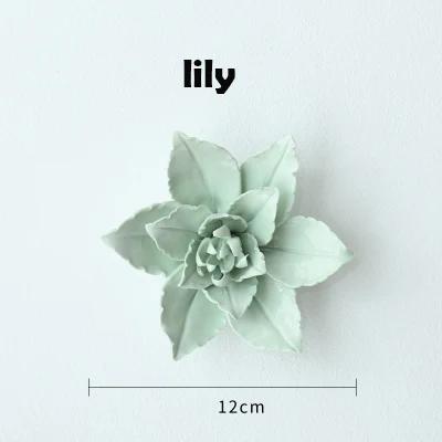 Modern Ceramic Lily Flower Wall Hanging Crafts Home Livingroom TV Background Wall Mural Decoration Hotel Store Wall Ornaments