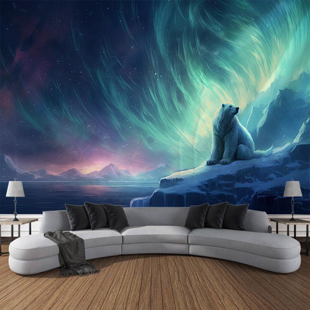 Animal Starry Sky Wall Tapestry Psychedelic Hippie Leopard Tiger Elk Bedroom Decoration Aesthetic Sofa Blanket Beach Towel