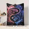 1pc Yin Yang Dragon Blanket, Lightweight Flannel Throw For Sofa, Bed, Travel, Camping, Livingroom, Office, Couch, Chair