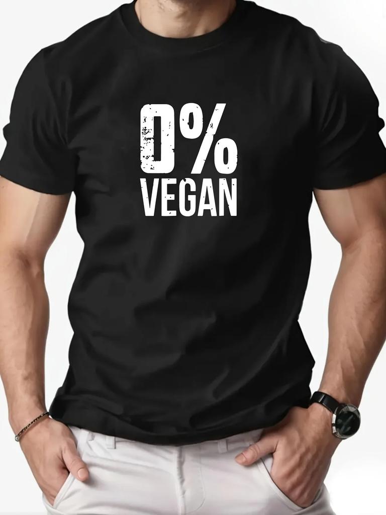 Funny Sarcastic 0 Vegan Print Unisexs 100 Cotton Tshirt Casual Oneck Short Sleeve Tops Streetwear Tees