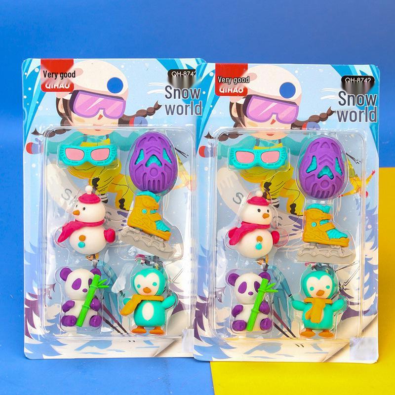 Adorable Cartoon Mini Eraser Set for Students – Perfect Back-to-School Gift
