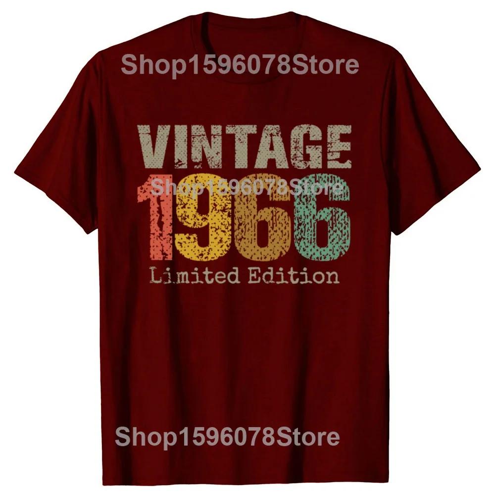 New Men 60 Year Old Gifts Vintage 1966 Limited Edition T Shirt Oversize Printed Casual Tee shirt Casual Short Sleeve Vintage