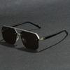 2PCs semi-rimless Stylish glasses for men and women-zinc alloy frame PC lenses perfect for summer parties casual streetwear