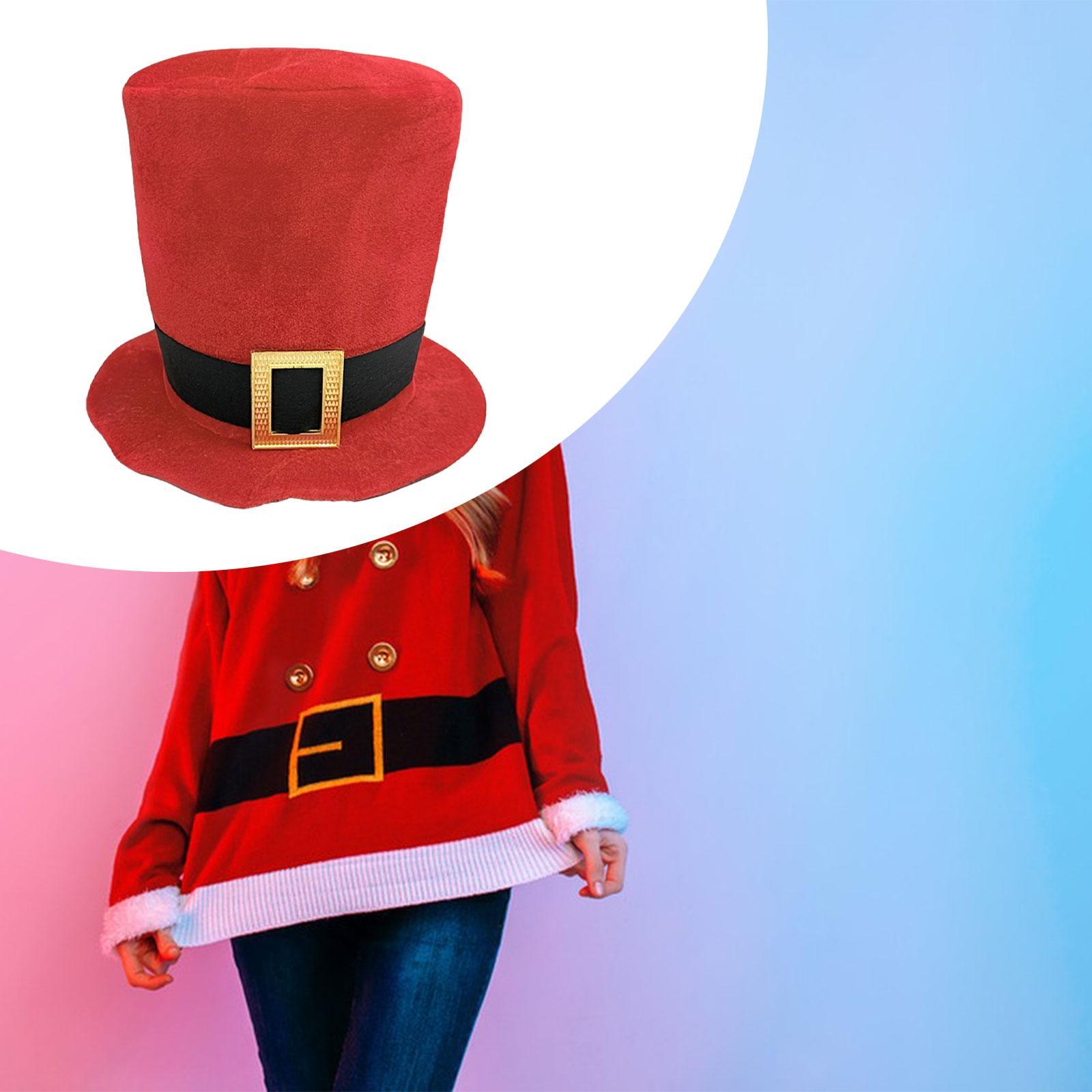 

Christmas Top Hat Creative Decor Sturdy for Men Women Santa Claus Hat Xmas Hat for Cosplay Festivals Props Themed Party Dress up