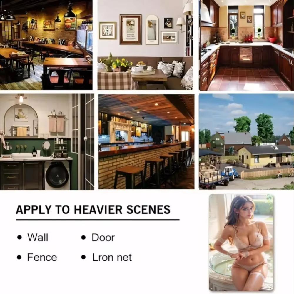 Vintage Female Silhouette Metal Wall Art Retro Home Decor