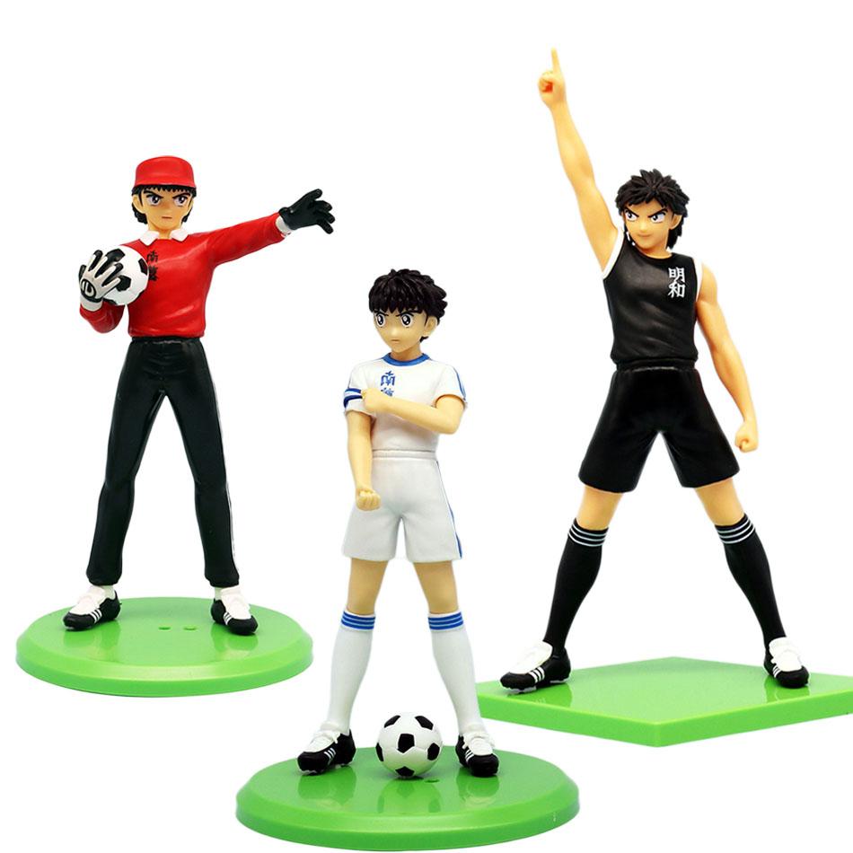 18cm Captain Tsubasa Anime Action Figure Set Ozora Hyuuga Kojirou Wakabayashi Genzou Complete Figurine Collection Mode Poseable Articulated Scale