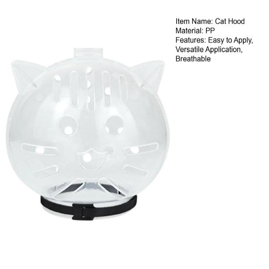 Katzenblasenmaulkorb Transparent Atmungsaktiv Kätzchenhaube Bissverhinderung Haustierhelm für Katzen Pflege Baden Krallenschneiden Sicher