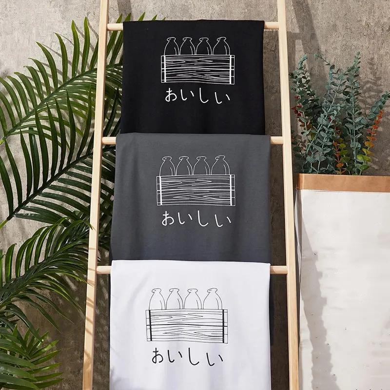 T-shirt Women Cotton Summer Casual Large Size Loose Round Neck Pullover Short-sleeved Tops