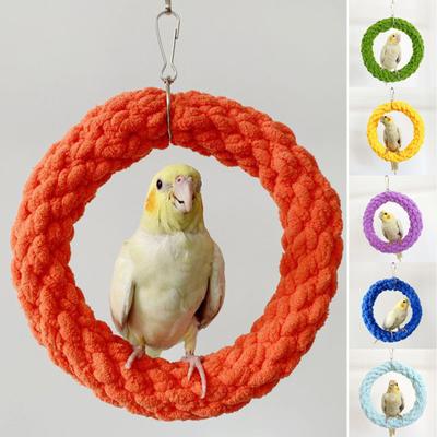 Bird Swing Toy Durable Cotton Rope Chewing Toy Relieves Boredom Cage Hanging Toy for Parrots Cockatiels