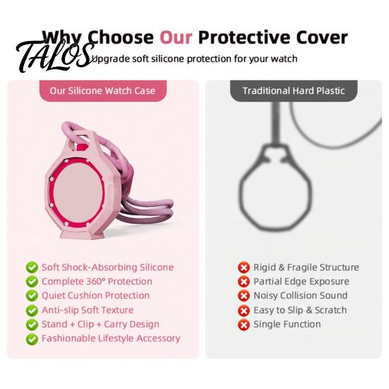 Protective Ring for Royal Pop Soft Silicone Watch Case, Lightweight Octagonal Bumper Case with Shockproof Strap Loop, Scratch-Proof Protection,