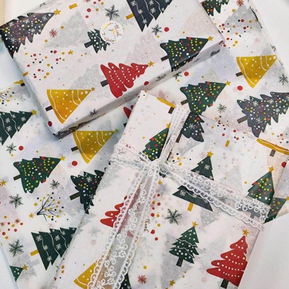 10 Sheets/Pack Cartoon Print Christmas Tissue Paper Bouquet Flower Wrapping Gift Wrapping