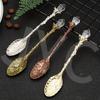 2Pcs Vintage Pattern Small Coffee Tea Mini Spoon Mixing Spoon Cafeteria Station Accessories.