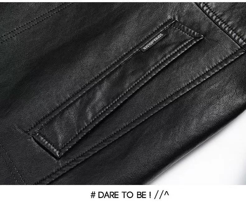 Cortavento Masculino de Couro Genuíno de Comprimento Médio: Gola de Terno, Com Veludo Extra, Quente, Jaqueta Casual de Negócios para Outono/Inverno.