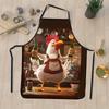 Funny Chicken Chef Beer Print Apron Waterproof Animal Theme Kitchen Cooking Bib for Men Women Household Grilling Cover