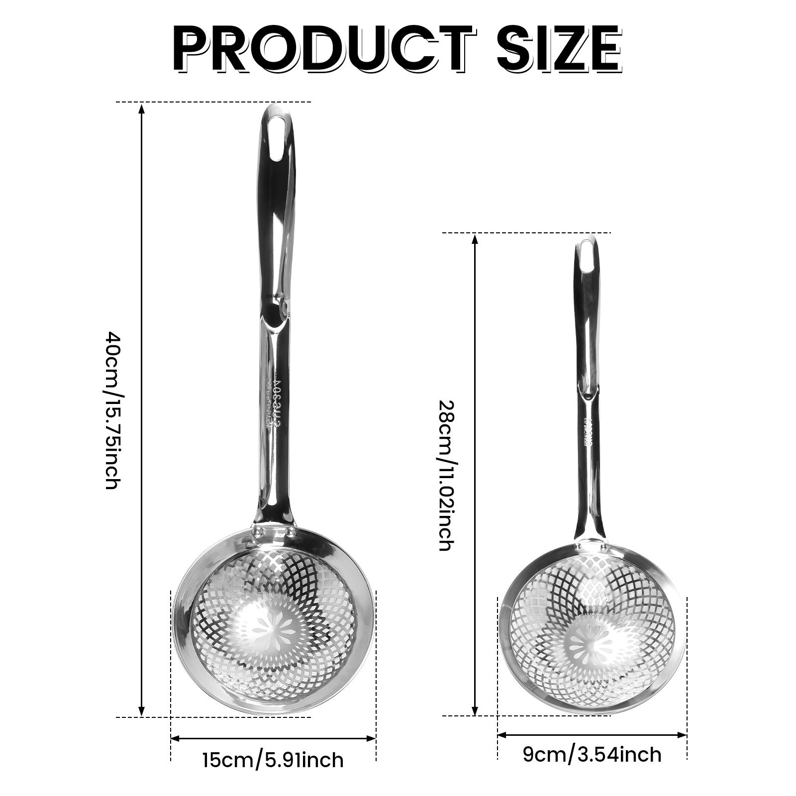 2 шт. ложка-шумовка 304 нержавеющая сталь ложка с прорезями с вакуумной эргономичной ручкой кулинарное сито ложка шумовка ложка с прорезями