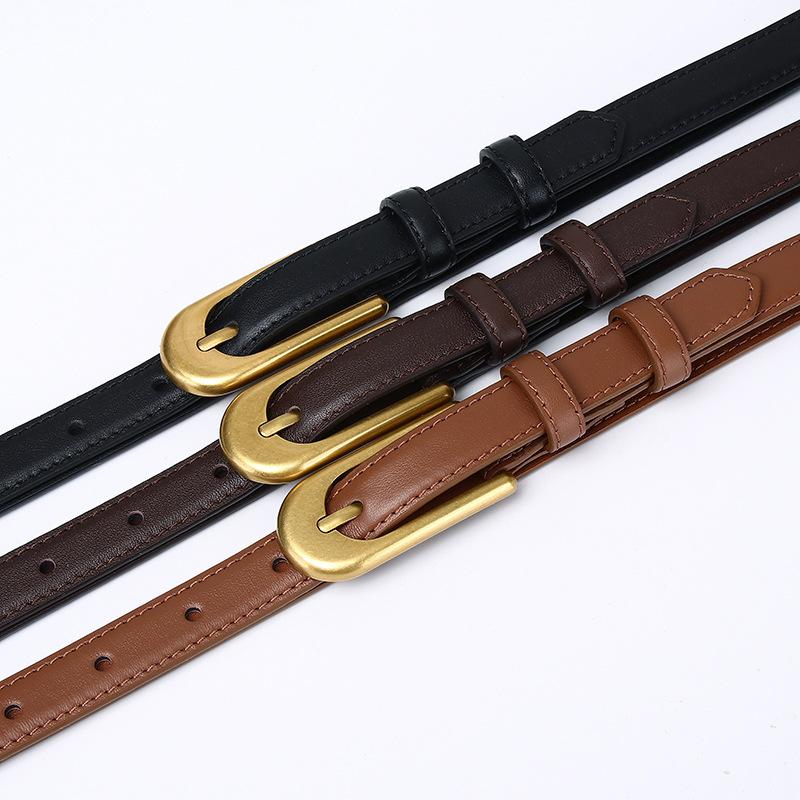 New First-Layer Pure Cowhide Women'S Belt Fashion Trend Versatile Leather Pin Buckle Casual Jeans Belt Women'S