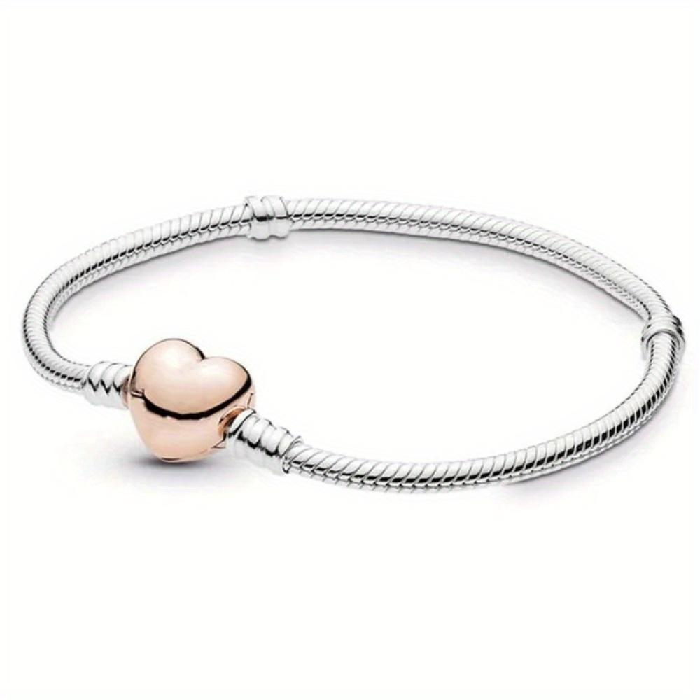 DIY Charm Bracelet Alloy Snake Chain with Arrow & Heart Beads for Jewelry Making