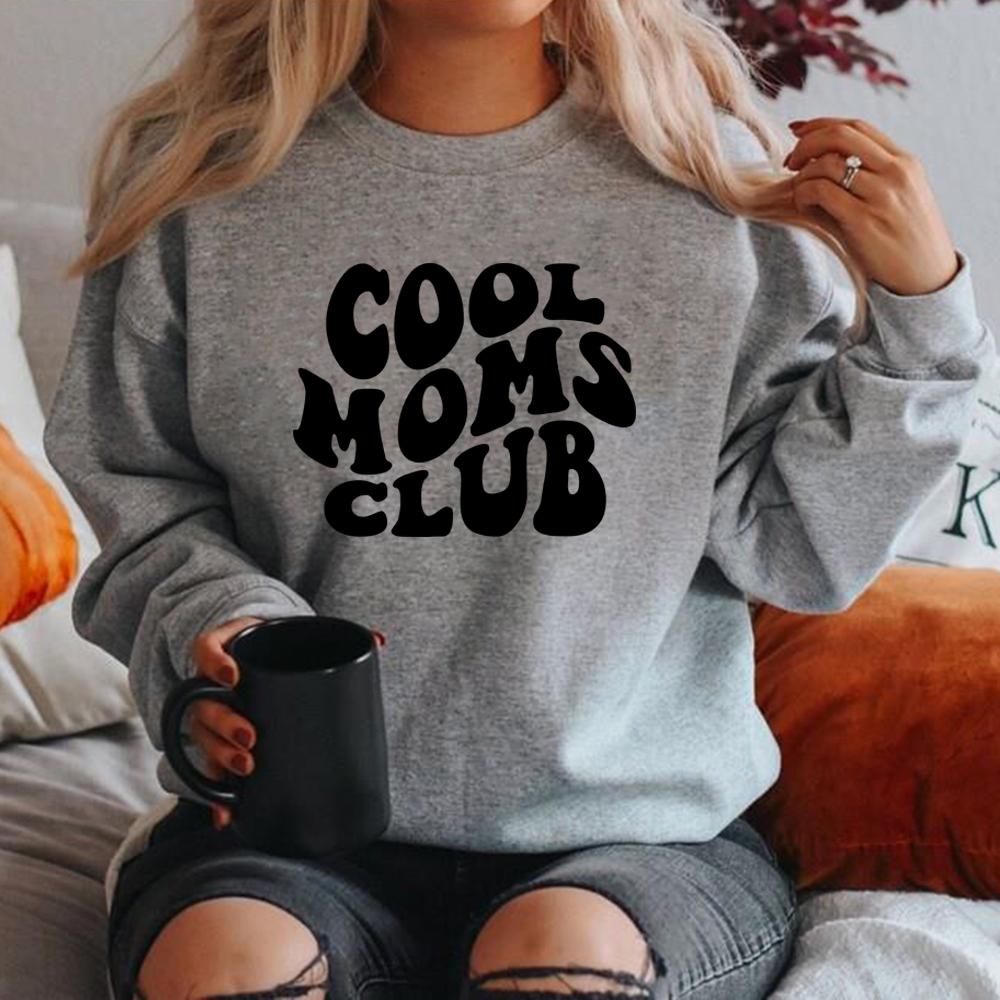 Mikina Cool Moms Club Mikiny pro mámu Dámský pulovr s dlouhým rukávem Ležérní grafické mikiny Dárek k narozeninám pro matky