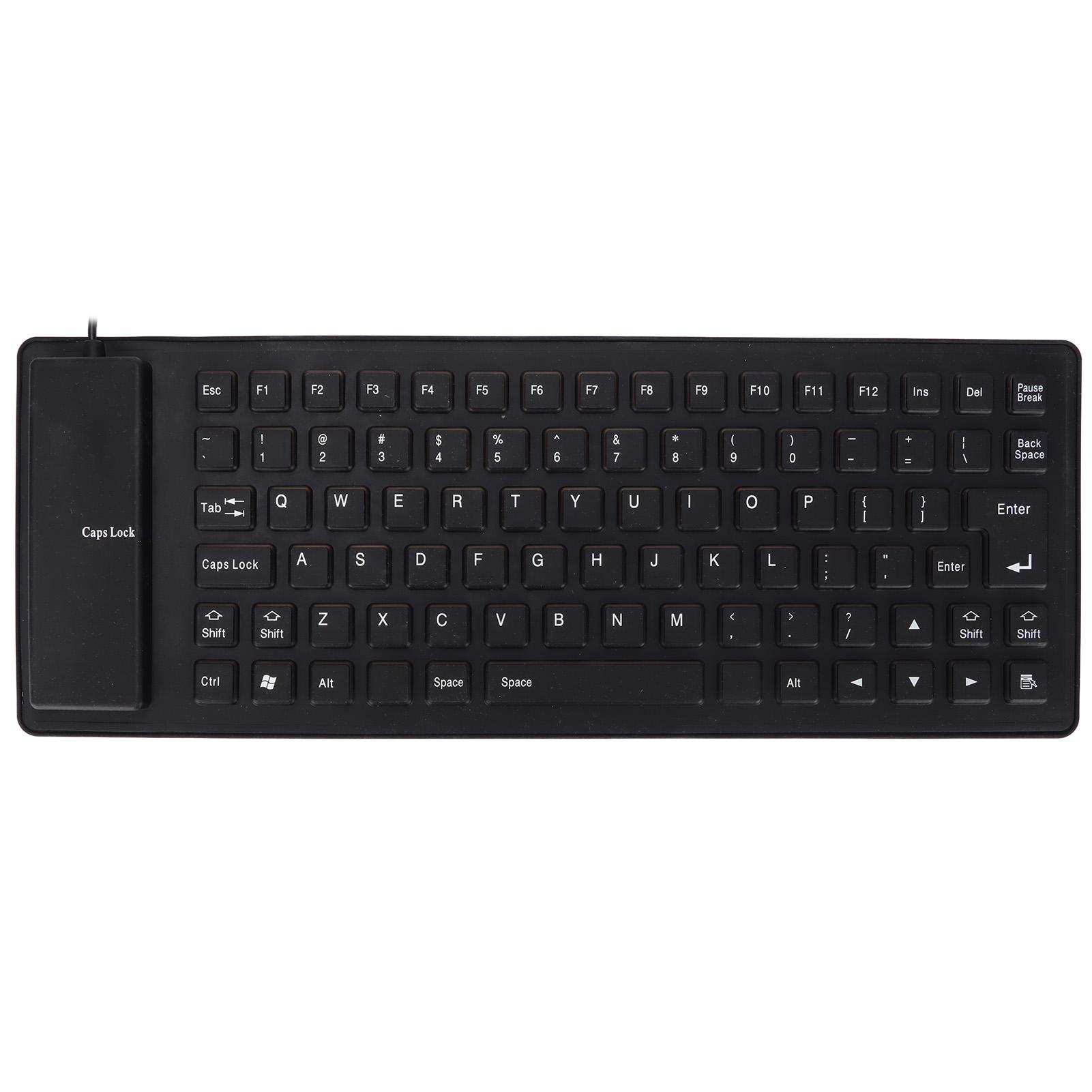 

Silicone Keyboard Fully Sealed Design Lightweight Portable Silent Soft Comfortable USB Wired Silicone Keyboard for чорний