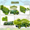 Acelane Dinosaur Toy, Educational Toy, Roaring and Lighting Dinosaur Truck Playset with 12 Dinosaur Figures and 3 Cars, Birthday Gift for Boys and
