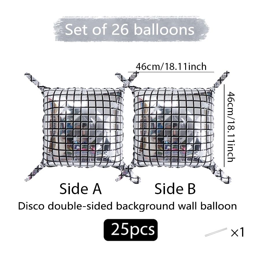 25 Pieces of Double-Sided Square Aluminum Foil Balloon Walls for Anniversary Wedding Season Valentine's Day Birthday Party