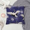 1pc, Modern Style Pillow Cover with White Crane Print - Single-Sided Design, Zipper Closure, Suitable for Decorating Sofas, Benches, And Beds, Ideal F
