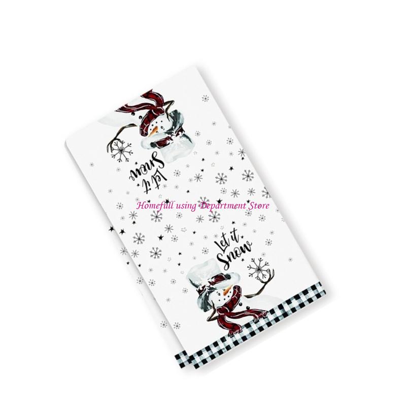 Christmas Dish Cloth Soft Absorbent Polyester Kitchen Towel With Festival Holiday Designs