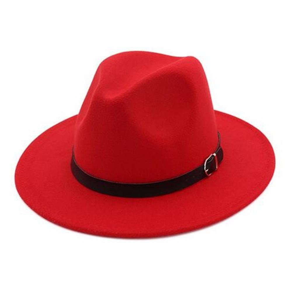 

Solid Color Winter Felt Hats Wide Brim Woolen Hats Classic British Fedora Hat Autumn and Winter