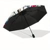 1pc Stained Glass Dragonfly Automatic Open/Close Umbrella with Windproof, Functional Design, 8-Rib Sturdy Canopy