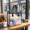 Cute Moon Star Printed Tote Bag for Women Fashion Large Capacity Casual Handbag for Daily Shopping Travel Work