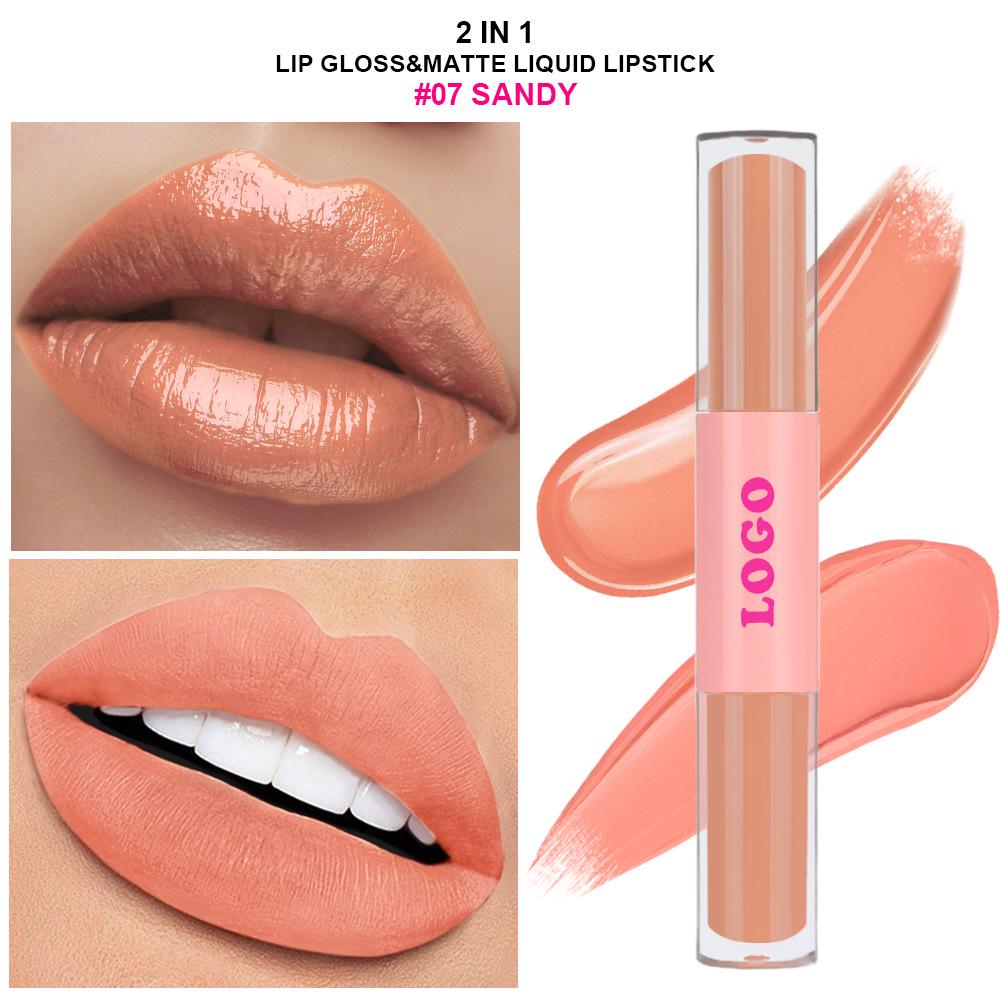 Long-lasting 2-in-1 Moisturizing Matte Liquid Lip Gloss