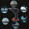 25+1 Torque 2200mAh Electric Cordless Drill With 1 or 2Battery Power Adapter 36V New