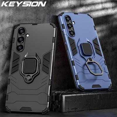 KEYSION Husă armura rezistentă la șocuri pentru Samsung A54 5G A34 A14 A13 A04S din silicon + husă pentru telefon cu suport inel pentru PC pentru Galaxy M23 M14 5G M52 M13