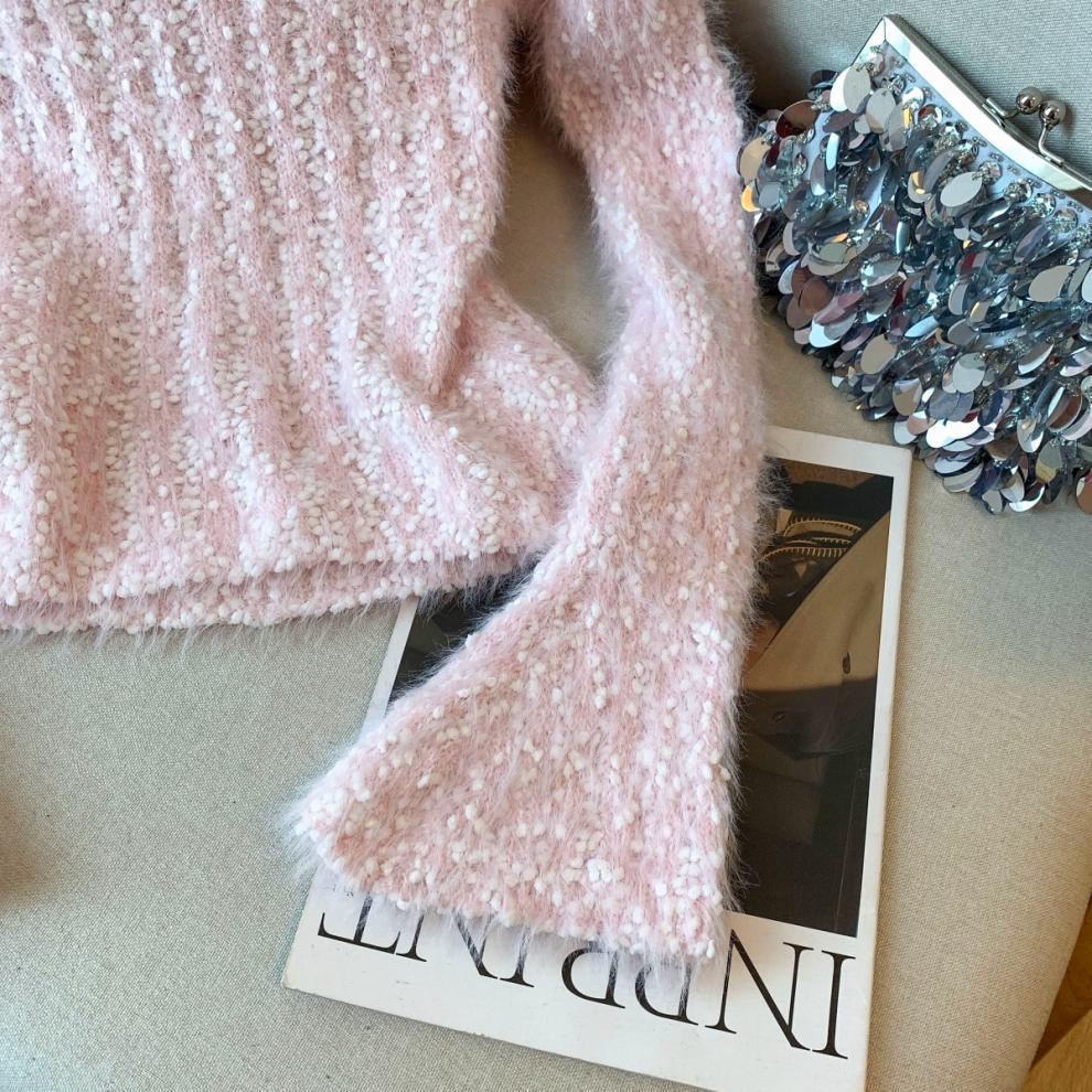 Soft Fluffy Korean-Style Hollow Out Loose Sweater for Women - Autumn/Winter Lazy Vibe