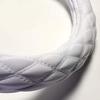 Azur Steering Wheel Cover for Large Big Thumb Enamel 2HL (H2.1-H12.1) - White, (Outer Diameter Approx. 47-48cm) - XS54I24A-2HL-007