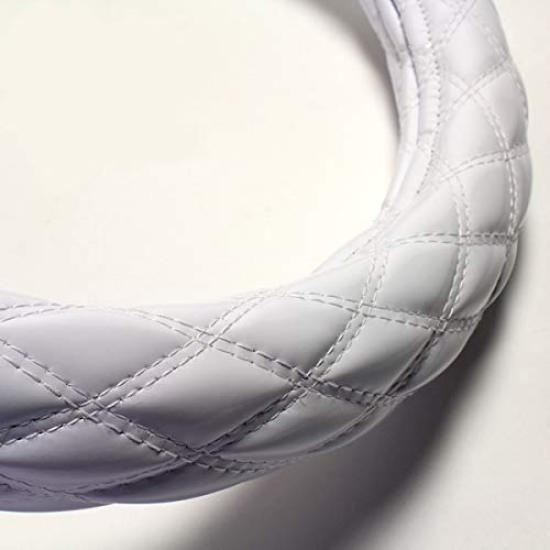 Azur Steering Wheel Cover for Large NEW Giga Enamel 2HS (H19.5-) (Some 2HL) - White, (Outer Diameter Approx. 45-46cm) - XS54I24A-2HS-003