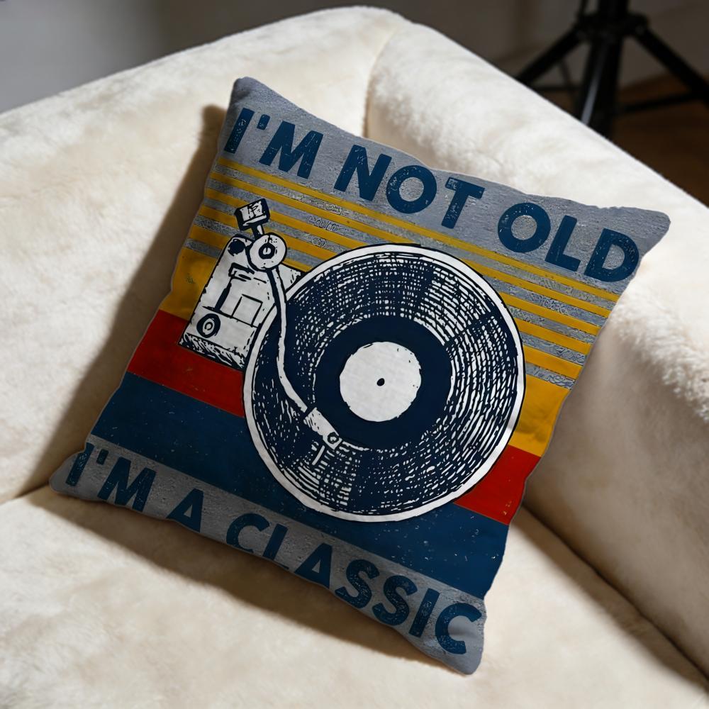 Music Tape Cushion Cover Soft Decorative Pillow Case Suitable for Bedroom Sofa Car Travel Use