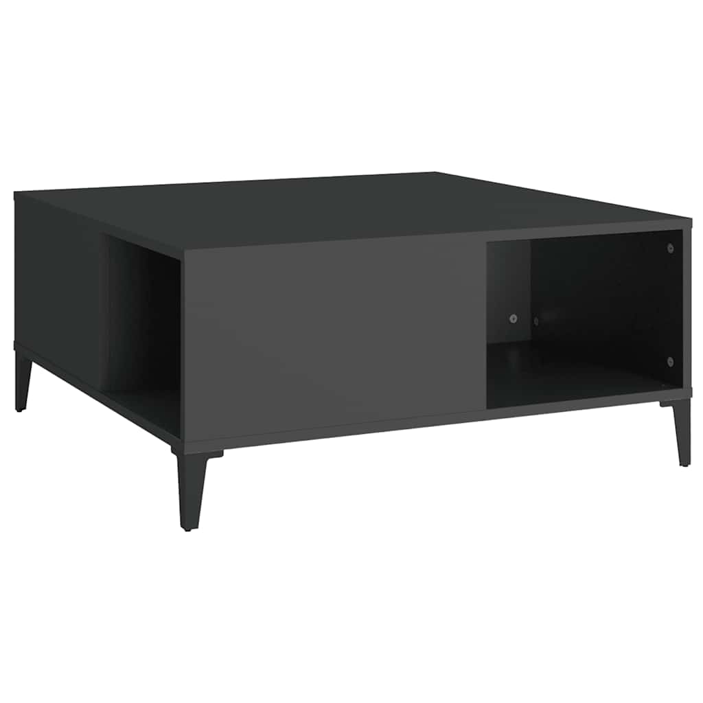 Coffee Table Black 80 X 80 X 36.5 Cm Engineered Wood