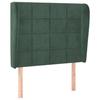 3118001 vidaXL Tête de lit avec oreilles Vert foncé 103x23x118-128 cm Velours