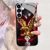 Golden Eagle Diamond Pattern Tempered Glass Phone Case Suitable for Samsung GalaxyS26 S25 S24 S22 S21 S20FE/Ultra/Plus Anti Drop