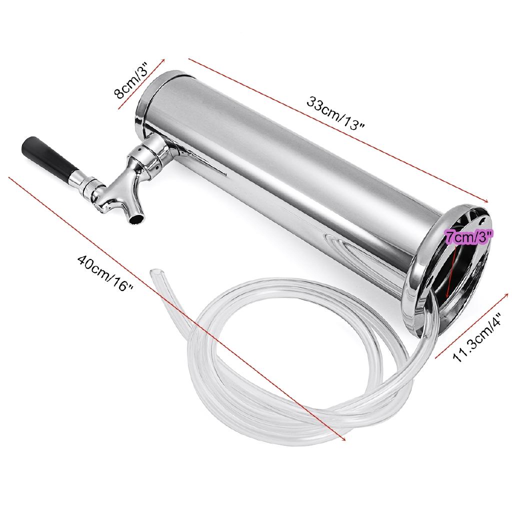 201 Stainless Steel Beer Dispenser Summer Juice Beer Draft Single Dispenser Faucet Tap Drinking Tower Bar Tools SIlver Barware Beer Keg SIlver