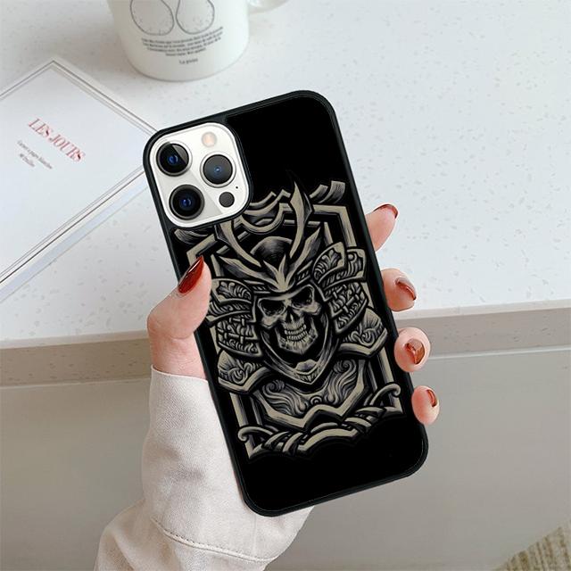 Samurai Mask Helmet Phone Case For iPhone 17 Air 13 12 14 15 16  Cover For Apple 14 15 16 Pro Max Plus Coque
