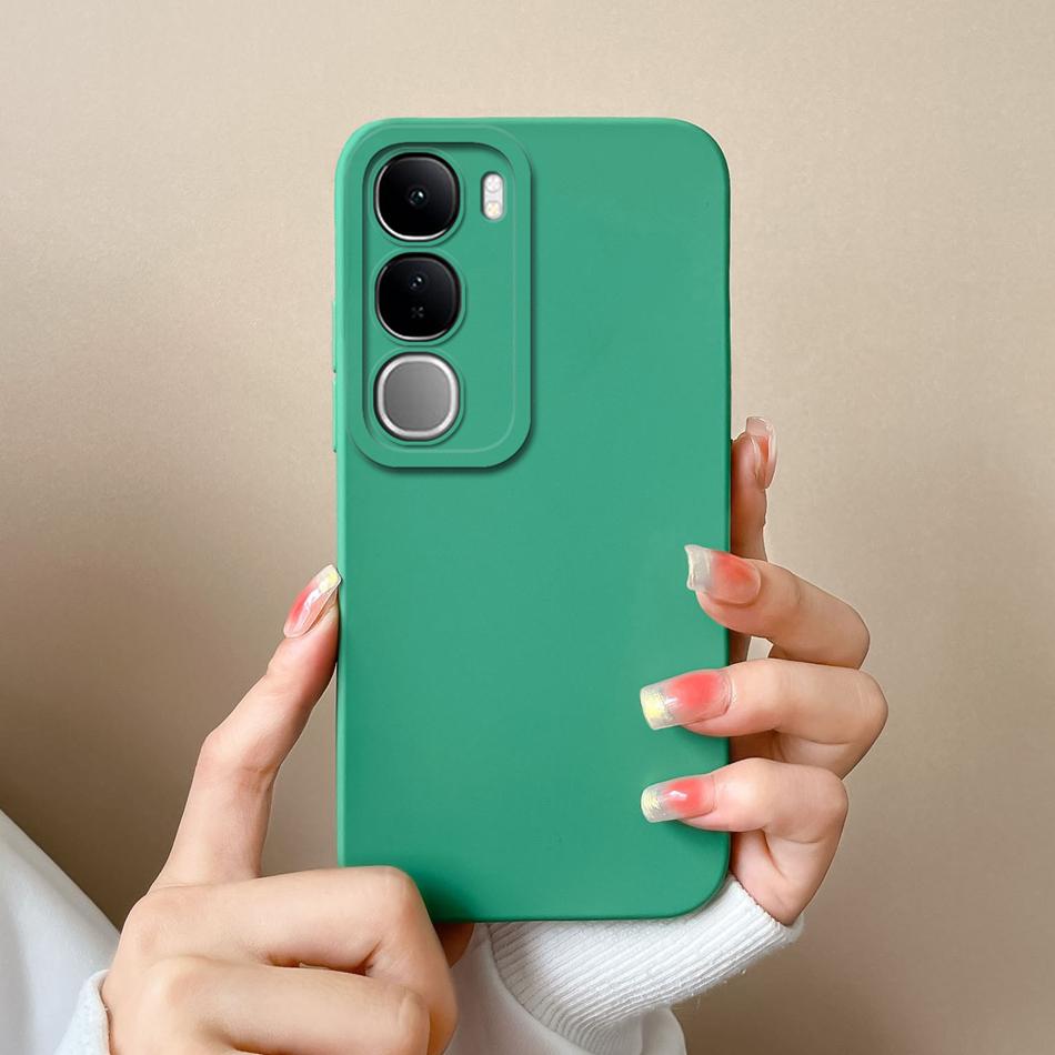 Simple Case For Vivo V40 V30 V50 V60 Lite V40SE V30SE V40E V30E Soft Liquid Silicone Anti Drop Full Protection Phone Back Covers