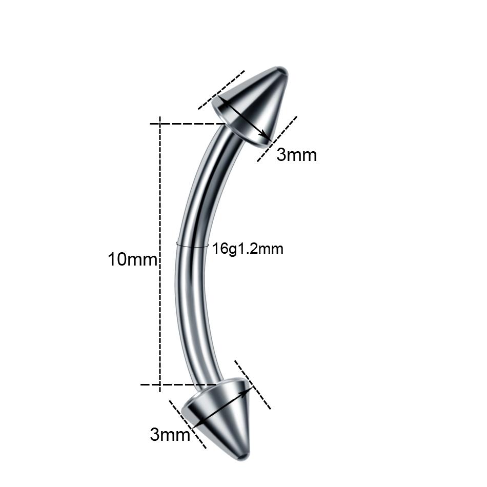 1 τεμ. G23 Δαχτυλίδι Φρυδιών από Τιτάνιο Piercing Εξωτερικό Σπείρωμα Καμπύλο Barbell Banana Piercing Φρυδιών Χόνδρος Αυτιού Tragus Κοσμήματα Σώματος