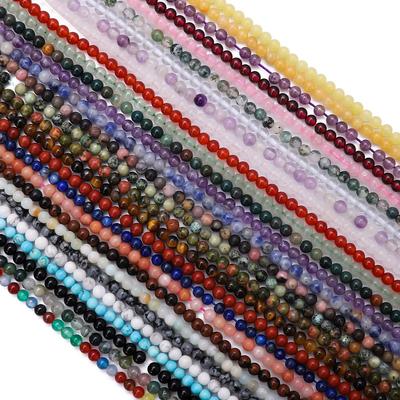 Perline in pietra naturale Perline sfuse rotonde Perline fai da te per la creazione di gioielli Filo 15