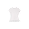 Women's White Lace-Trimmed Ballet-Style Slim Fit Short Sleeve T-Shirt - Summer 2025 Collection