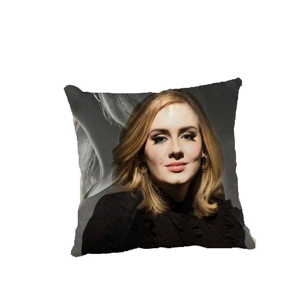 1Pc Adele Pop Soul Singer Pillow Cover, Polyester 2D Double-Sided Printed Cushion Case, Vintage Style Throw Pillow, Home Decor F