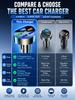 5-Port Car Charger PD+QC3.0 Fast Charger with Voltmeter USB-C Cigarette Lighter Adapter for iPhone 13 14 15 Android Phones