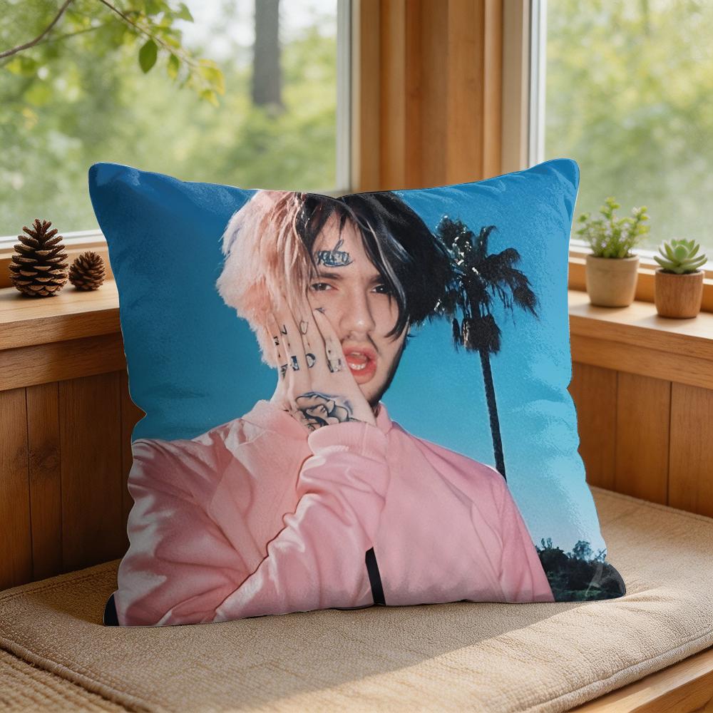 LLil Peep HHell Boy Cushion Cover Square Short Plush Pillow Case Living Room Sofa Home Decor Funda X